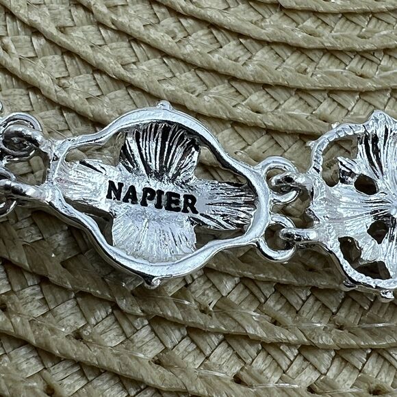 Napier Flower Designs Bracelet Silver Tone Toggle Feminine Cottagecore - Picture 8 of 10